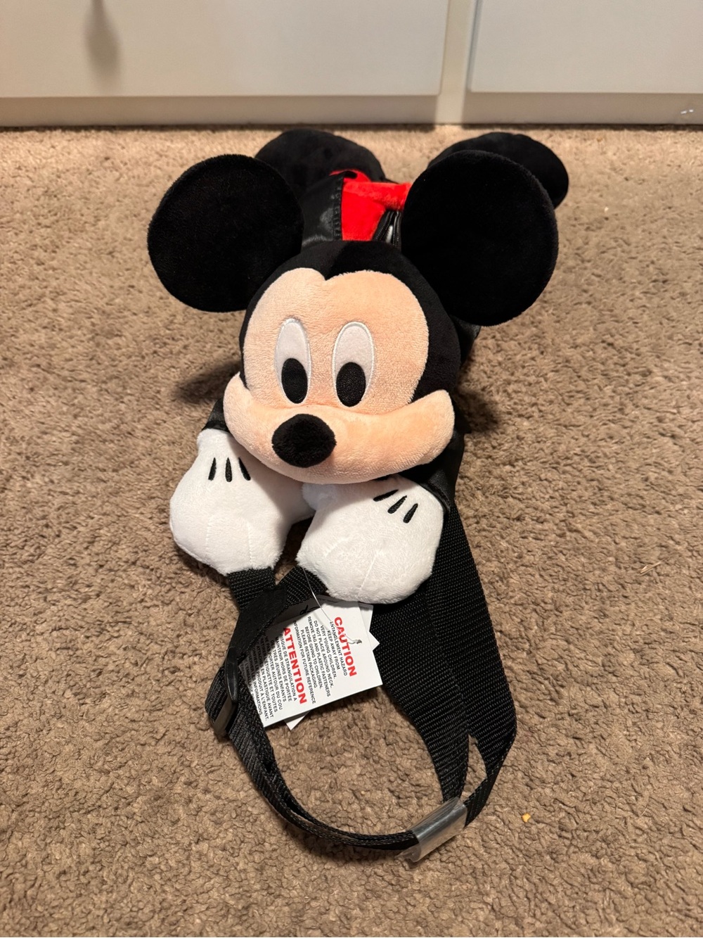 Disney Mickey Mouse Plush Strap Buddy - Black, Red, White